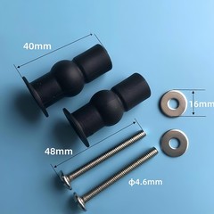 Universal 2PCS Toilet Seat Hinges Screws, Top Fixing 1.6, black