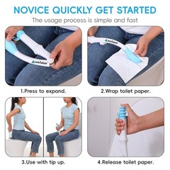 Wefaner folding wiping toilet aid tool and 20PCS Compressed Washcloth Towels,…