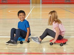 Hand2Mind Red Indoor Scooter Board Handles Sit Down Floor Scooter Gym