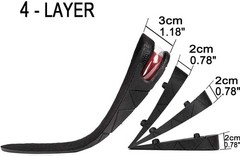 INXIHELA – Adjustable Height Insole US 5-9, 3-9 cm (1.18-3.54 Inch), Black