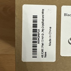 ABLECARE 12” in White w/ Black Non-Slip Suction Cup Grab Bar ABS Plastic 2 Pack