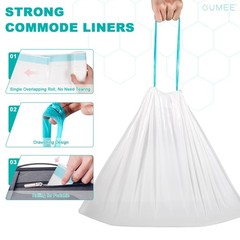 Disposable Commode Liners 20.8×15.75 in – Leak-proof Portable Potty Bags