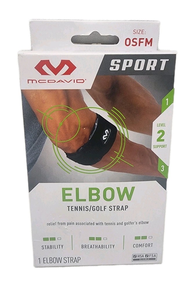 New MCDAVID SPORT Elbow Tennis/Golf Strap For Pain Relief Level 2 Compression