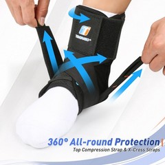 Quick Lace Up Ankle Brace with Removable Stabilizers | Support for Sports, Runni