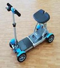 Folding Scooter Only 37 lbs, 250 lb Cap 7-10 Miles Warranty BLUE EV Rider Gypsy