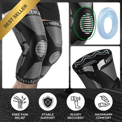 NEENCA Professional Knee Brace for Pain Relief, Medical X-Large, Black