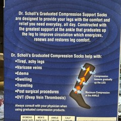 Dr. Scholl’s Graduated Compression Unisex Post-Surgical Socks 15-20 mmHg Large B