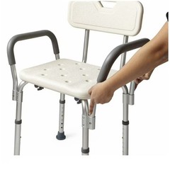 Medline Shower and Bath Chair with Back and Armrests for Elderly, 13.5-in Seat