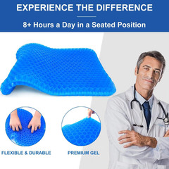 Gel Seat Cushion for Long Sitting Pressure Super Large – 19x18x1.65inch, Blue