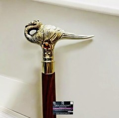 Antique Handle Hercule Poirot Swan Style Brass Walking Stick