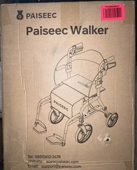 Paiseec Portable Folding Walker with Seat for Adults & Seniors