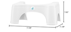 Toilet Stool 7 Inch Height 350 Lb Capacity White Portable Bathroom Step