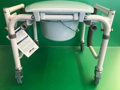 Drive Medical* Commode Chair Padded Drop Arm Steel Frame 18″ to 24″ Height Adj.