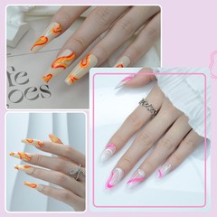 eodci Nail Art Gel Liner Set, 12 Colors Black White Hot Pink Yellow Green Glitte