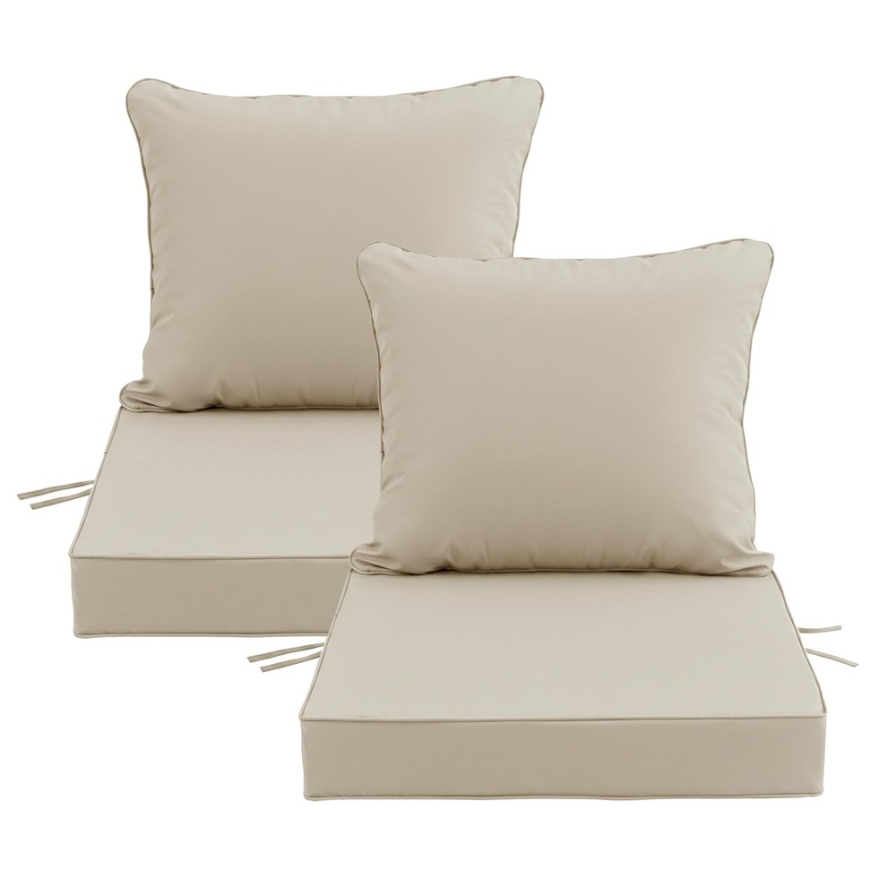 22×22 Inch Patio Chair Cushions Set of 2, Outdoor 2 Pack | 22“x22“, Cream