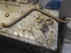 Shower Grab Bar Vertical/Horizontal, Bathroom Grab Bar, 1.25″ Diameter In Gold