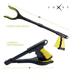 Grabber Reacher Tool 19 in Foldable Pick Up Stick with Magnetic Tip