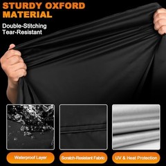 Motorcycle Cover Waterproof Outdoor – All Season Sun 86.6″ Black & Silver