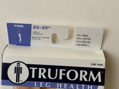 TRUFORM TRU TRUE FORM COMPRESSION STOCKINGS 20-30 mmHg LARGE BEIGE 8865