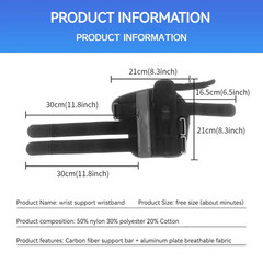GOBYGO 1Pcs Adjustable Wrist Brace Steel Plate Wrist Brace Carbon Fiber Thumb St