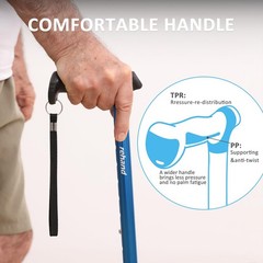 REHAND Walking Cane for Men & Women – Foldable, Adjustable, One Size, Red