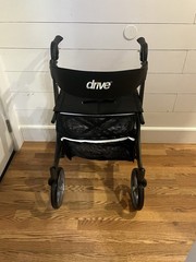 Drive F-22 Rollator Walker Black Foldable w/Height Adjust and Storage 300 lb Cap