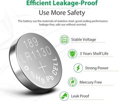 LiCB 20 Pack LR1130 AG10 Battery 1.5V Long-Lasting Alkaline Button Cell…