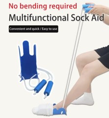 2 In 1 Sock Aid Device Sock Helper Easy On Easy Off Foam Handles Elderly Adult