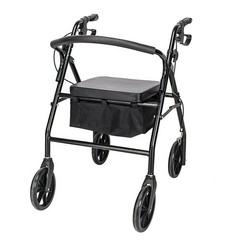 Medical Bariatric Rollator Support 286lb Folding Rolling Walker Adult w/4 Wheels