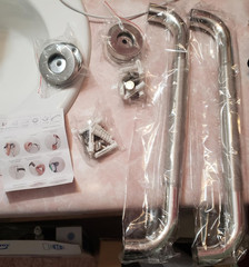 Set of 2 Stainless Steel L-Shaped Corrosion Resistant Grab Bars, Silver 16″ New