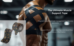 Ultra Athletics Kinesiology Tape Copper Infused Precut Waterproof USA Design
