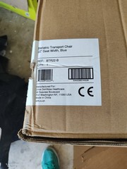 Drive Medical Bariatric 22in Steel Transport Chair Wheelchair Open Box