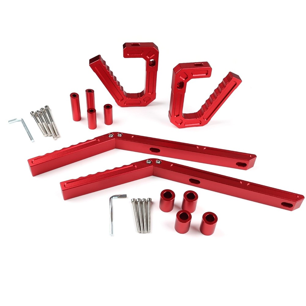Tamirey 4-Piece Aluminum Grab Handles Kit, Front & Rear Grip Compatible RED