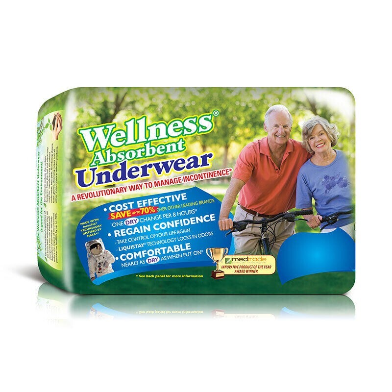 WELLNESS 1 PK/14 EA Absorbent Underwear Large 30″ – 40″