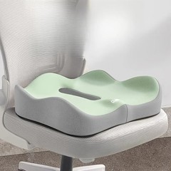 1pc Memory Foam Seat Cushion – 3D Ergonomic Support| Light Green Grey Black Wash