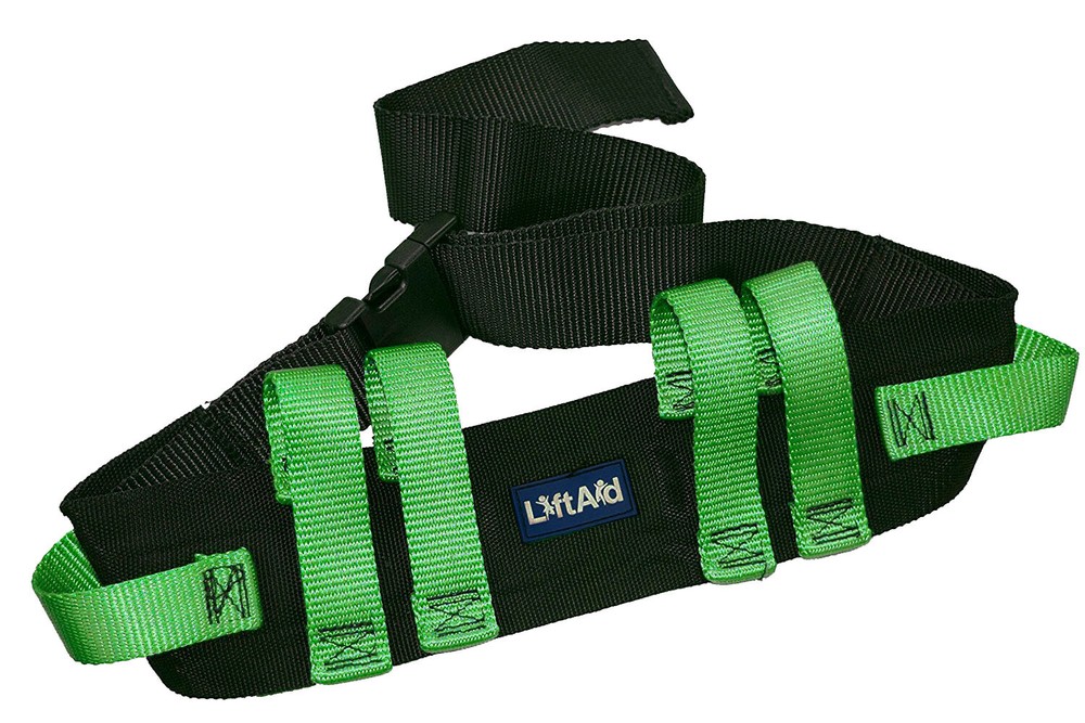 Gait Belt Transfer Walking with 6 Green Hand Grips Quick-Release Buckle LiftAid