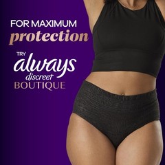 Always Discreet Incontinence Pads Moderate Absorbency Long Length 54 Count