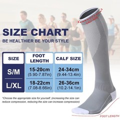 1Pair Compression Socks Women & Men Graduated 20-30mmHg for Running, Athletic,