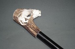 Classy Walking Stick Strolling Stick With Hirschhorn Handle Lion 31 1/2in