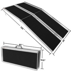 10 FT 600 LB Multi Fold Breifcase Aluminum Wheelchair Ramp Rated set tool