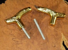 1 Cast Brass Fritz Cane Walking Stick Handle with 3 1/2″ Threaded Rod Connector