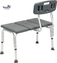 HERCULES Series 300 Lb. Capacity Adjustable Gray Bath & Shower Transfer Bench wi