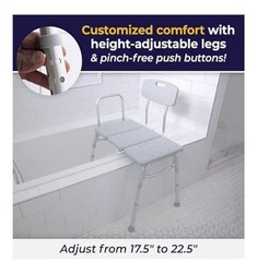 Drive Medical Tub Transfer Bench Shower Chair Tub Seat Adj Height Safety Bench