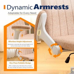 Criss Cross Chair Adjustable Flip-Up Arms Legged Wheels Extra Wide Office Cozy