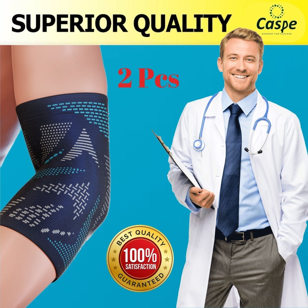 2X Elbow Brace Compression Support Sleeve Arthritis Tendonitis Reduce Joint Pain