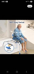 New Bluelog Sliding Shower Chair Padded 360 Swivel Seat 330lbs Transfer Bench