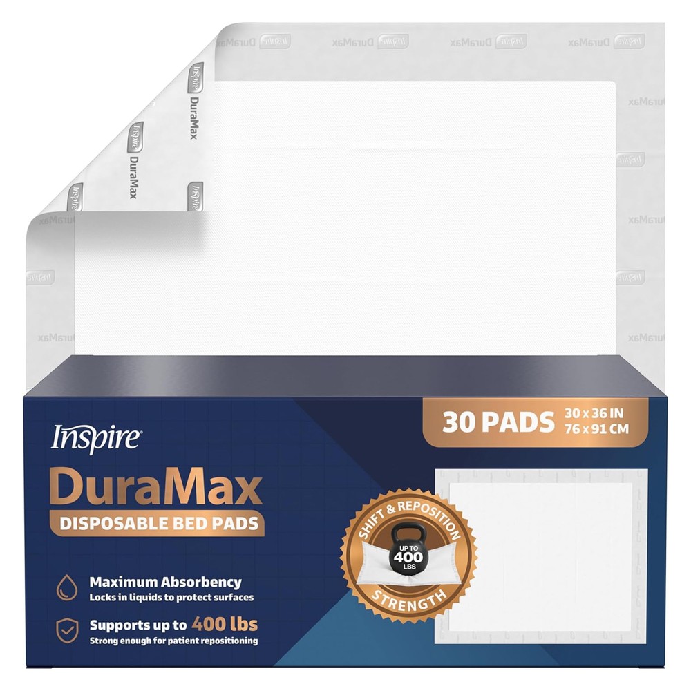 Inspire Duramax 30×36 Disposable Bed Pads Super Absorbent Adults Puppy Pads 30ct