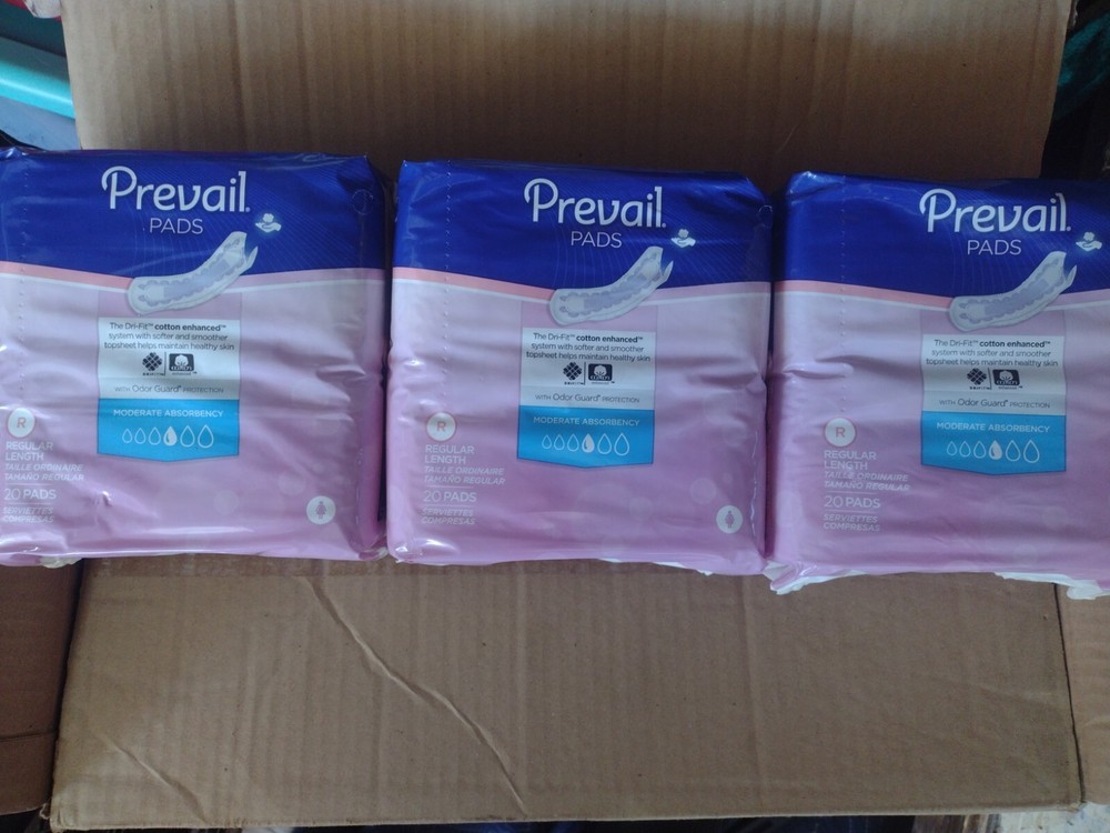Prevail Moderate Absorbency Incontinence Bladder Control Pads Dri-Fit 3X20 = 60