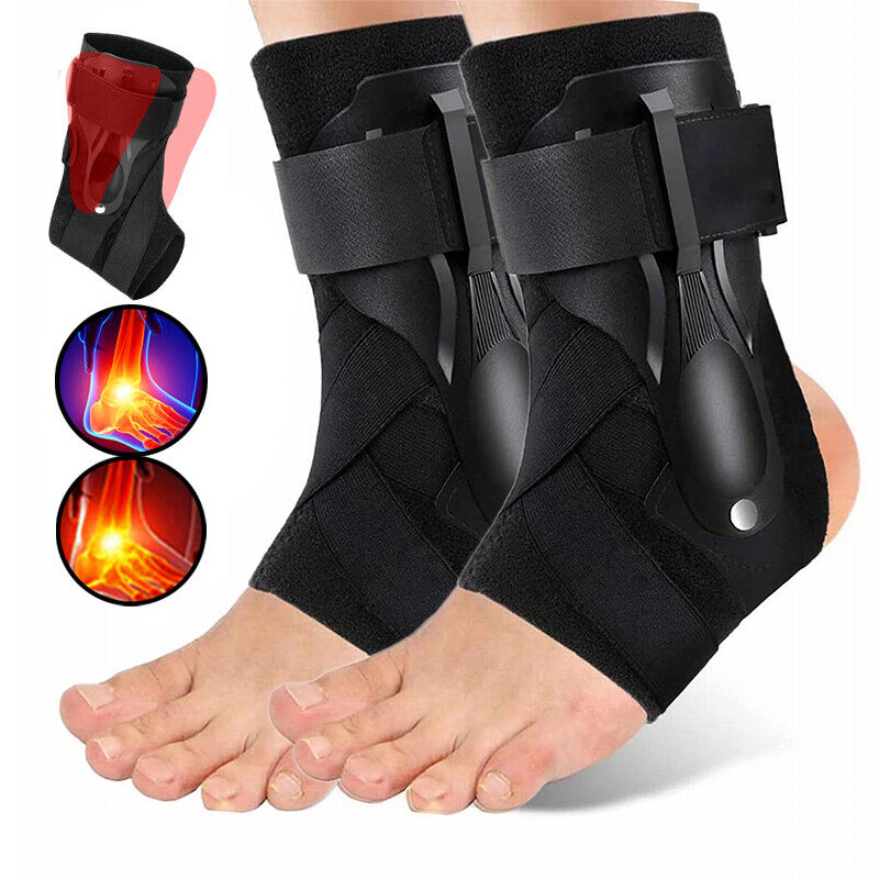 Black Ankle Brace Support Compression Stabilizer Pain Relief Foot Lace Up Wrap X