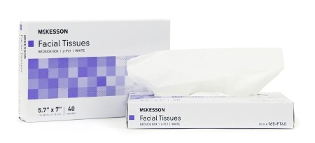 McKesson Facial Tissue, White, 5-7/10“ X 7“, Box of 40